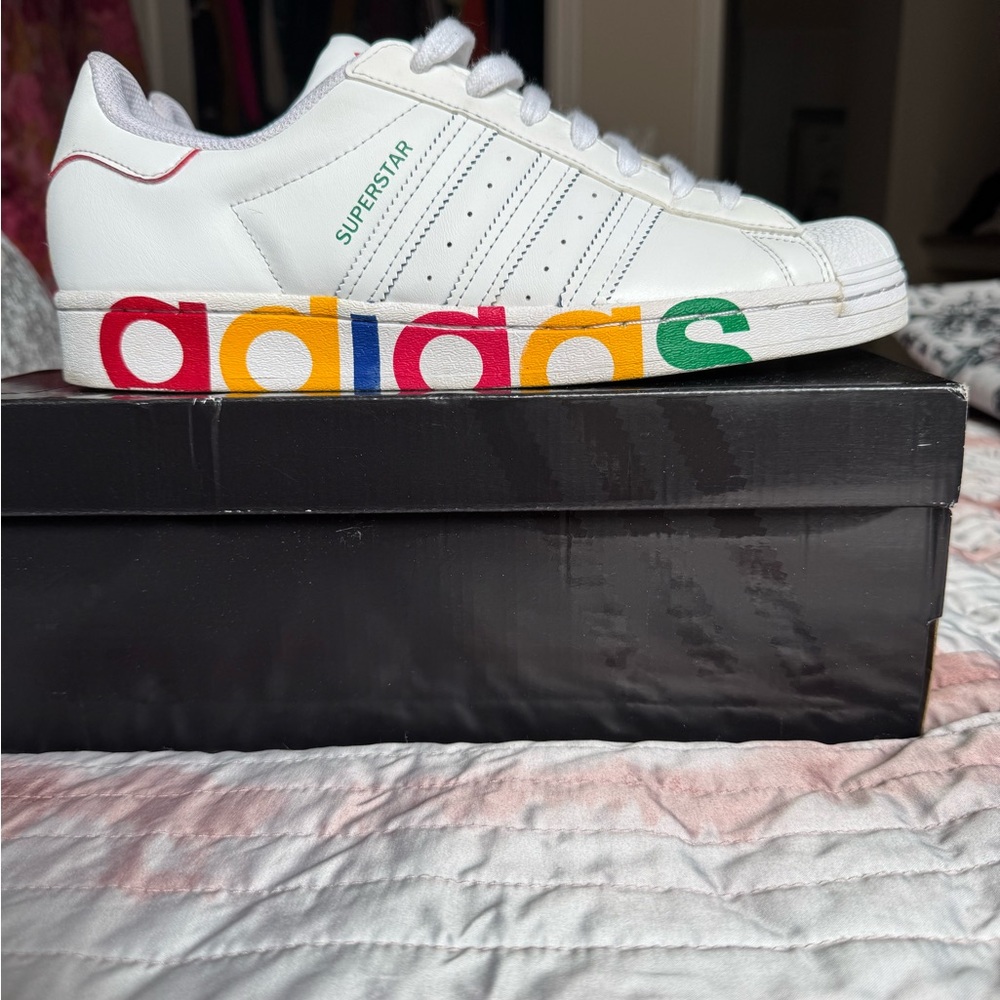 Adidas Men’s Superstar White Multicolor Sneakers